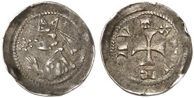 METZ. - Bistum. Jakob von Lothringen, 1239-1260 
Anonymer Denier, 2. Hälfte 13. Jhdt., Marsal. Büste, davor Stern / Kreuz.
Flon 221/7 RR ! ss