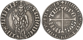 METZ. - Bistum. Dietrich V., Bayer von Boppard, 1365-1384 
Gros. Stehender Bischof / Kreuz.
Flon 511/6 Patina, ss