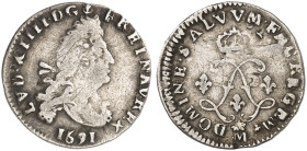 METZ. - Königlich französische Münzstätte. Louis XIV., 1643-1715 
4 Sols aux 2 L 1691, Mzz. Gekröntes M.
Dupl. 1519, Gad. 106 ss