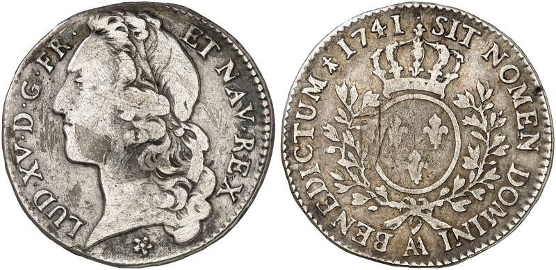 METZ. - Königlich französische Münzstätte. Louis XV., 1715-1774 
1/2 Écu au ban...