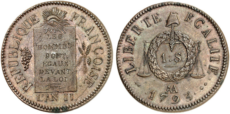 METZ. - Königlich französische Münzstätte. Louis XVI., 1774-1793 
Sol aux Balan...