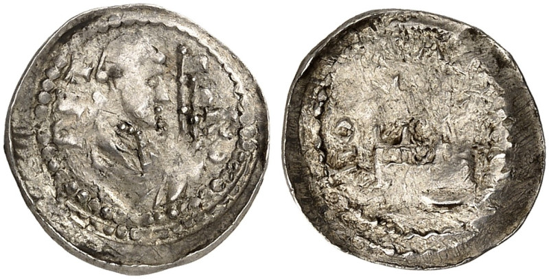 TOUL. - Bistum. Peter von Brizey, 1168-1191 
Denier, Neufchâteau. Büste St. Pet...