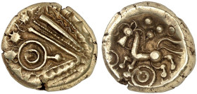 KELTISCHE MÜNZEN. GALLIEN. - Treveri. 
Ein zweites Exemplar.
Gold 5,87 g vz