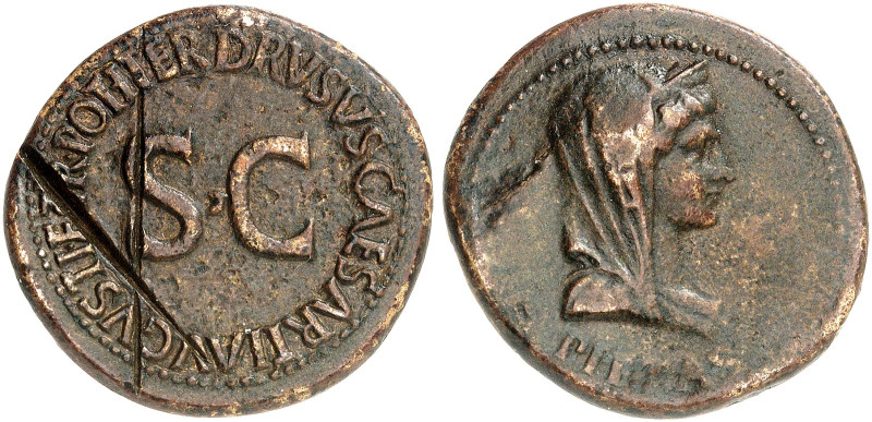 RÖMISCHE MÜNZEN. RÖMISCHE KAISERZEIT. Livia, gest. 29. 
Dupondius, geprägt unte...