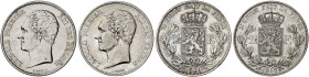 EUROPA. BELGIEN. - Königreich. Leopold I., 1830-1865. 
Lot von 2 Stück: 2 1/2 Francs 1848, 1849.
d. M. 1160, 1162 ss