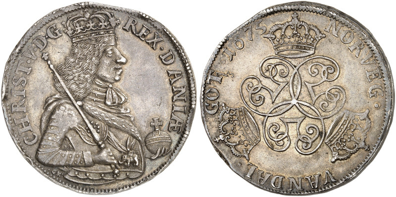 EUROPA. DÄNEMARK. Christian V., 1670-1699. 
Speciedaler 1675
Dav. 3631, Hede 6...