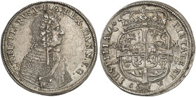 EUROPA. DÄNEMARK. Christian V., 1670-1699. 
2 Mark 1690.
in dieser Erhaltung selten ! vz