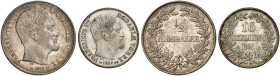 EUROPA. DÄNEMARK. Friedrich VII., 1848-1863. 
Lot von 2 Stück: 1/2 Rigsdaler 1855, 16 Skilling 1857.
Hede 9, 10 B vz, vz - St