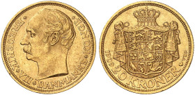 EUROPA. DÄNEMARK. Friedrich VIII., 1906-1912. 
20 Kroner 1909.
Friedb. 297, Hede 1, Schlumb. 76 Gold vz - St