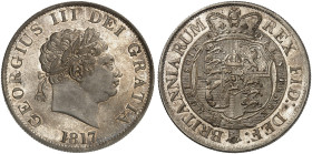 EUROPA. ENGLAND. George III., 1760-1820. 
1/2 Crown 1817.
S. 3789 schöne Patina, winz. Kr., vz - prfr