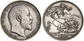 EUROPA. ENGLAND. Edward VII., 1901-1910. 
Crown 1902, 2. Regierungsjahr.
Dav. 109, S. 3979 mattiert, PP