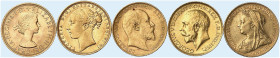 EUROPA. ENGLAND. Lot. 
Lot von 14 Stück: Sovereign 1872 - 1967, verschiedener Regenten und Prägestätten.
Gold ss, vz, prfr