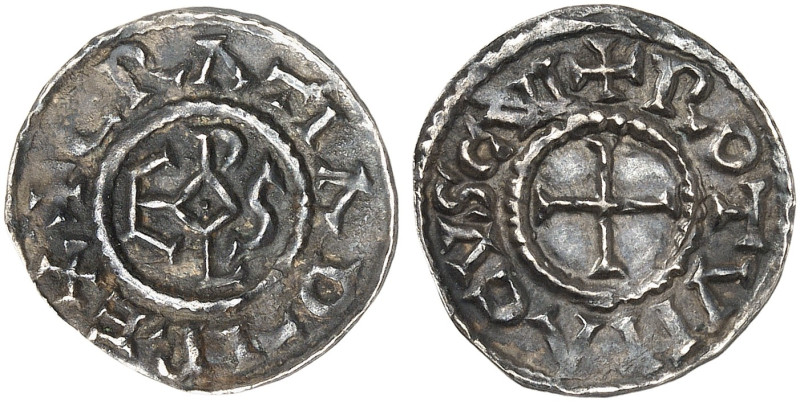 EUROPA. FRANKREICH. - KAROLINGER. Karl, "der Kahle", 843-877. 
Denar, Rouen. Ka...