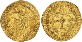 EUROPA. FRANKREICH. - Königreich. Charles VII., 1422-1461. 
Royal d'or o. J., La Rochelle.
Friedb. 303, Dupl. 455 Gold ss+