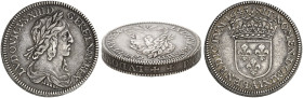 EUROPA. FRANKREICH. - Königreich. Louis XIII., 1610-1643. 
1/4 Écu 1643, A - Paris. Piéfort mit Randschrift: + LVDOVICO XIII MONETAE RESTITVTORI +
D...