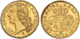 EUROPA. FRANKREICH. - Königreich. Louis XV., 1715-1774. 
Louis d'or au bandeau 1745, W - Lille.
Friedb. 464, Dupl. 1643, Gad. 341 Gold vz - prfr