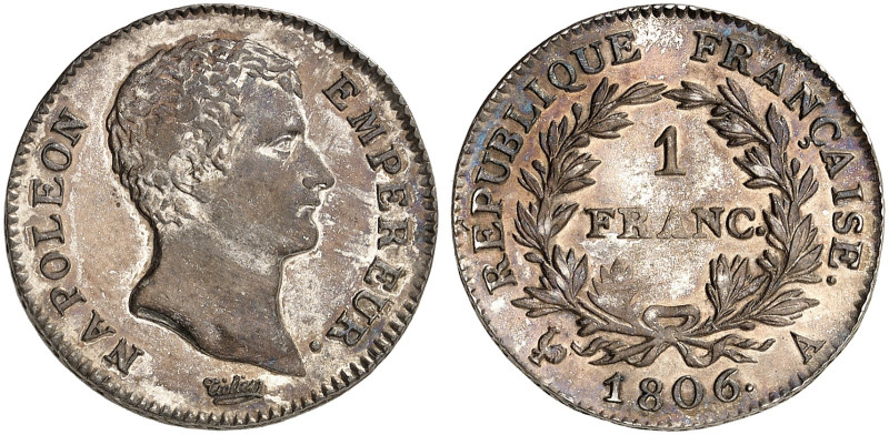 EUROPA. FRANKREICH. - Königreich. Napoléon I., 1804-1814. 
1 Franc à la tête nu...