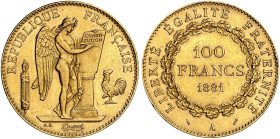 EUROPA. FRANKREICH. III. République, 1871-1940. 
100 Francs type Génie 1881, A - Paris.
Friedb. 590, Gad. 1137, Schlumb. 402 Gold vz