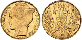 EUROPA. FRANKREICH. III. République, 1871-1940. 
100 Francs type Bazor 1935.
Friedb. 598, Gad. 1148, Schlumb. 495 Gold vz