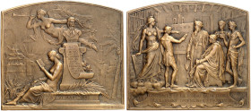 EUROPA. FRANKREICH. Medaillen. 
Bronzeplakette 1895 (von A. Borrel, 67,5 x 61,0 mm), auf die 100. Jahrfeier der französischen Schule für orientalisch...