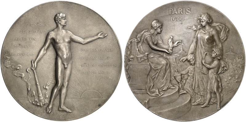 EUROPA. FRANKREICH. Medaillen. 
Versilberte Bronzemedaille 1900 (von B. H. Maye...