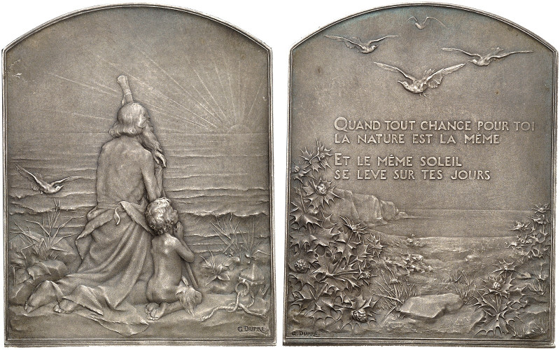 EUROPA. FRANKREICH. Medaillen. 
Silberplakette o. J. (1900, von G. Dupré, 50,5 ...