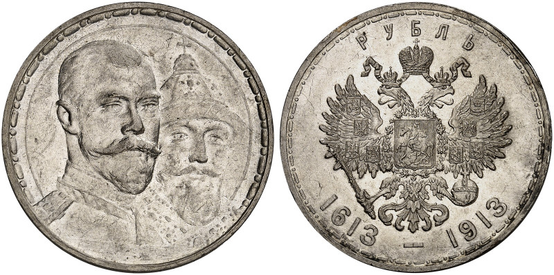 EUROPA. RUSSLAND. Nikolaus II., 1894-1917. 
Rubel 1913, St. Petersburg, auf die...