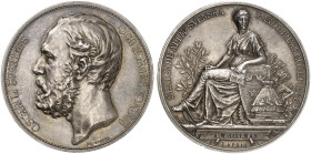 EUROPA. SCHWEDEN. Oskar II., 1872-1907. 
Silbermedaille 1886 (von A. Lindberg, 57,8 mm), als I. Preis des 16. Allgemeinen Landwirtschafts­treffen. Bü...