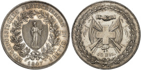 EUROPA. SCHWEIZ. - EIDGENOSSENSCHAFT. 
40 Batzen 1847, Freischießen in Glarus.
Dav. 373, Divo S 2, HMZ 2-1341a vz+