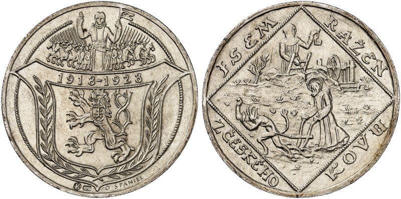 EUROPA. TSCHECHOSLOWAKEI. - Republik, 1918-1992. 
Silbermedaille 1928 (von O. S...
