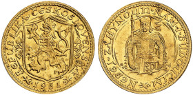 EUROPA. TSCHECHOSLOWAKEI. - Republik, 1918-1992. 
Ein zweites Exemplar.
Gold vz - St