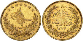 EUROPA. TÜRKEI. - OSMANISCHES REICH. Abdul Aziz, 1861-1876. 
500 Piaster AH 1277 (Jahr 9) = 1868.
Friedb. 23, Schlumb. 372 Gold ss - vz