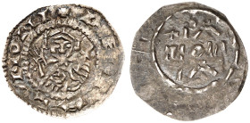 EUROPA. UNGARN. - Königreich. Salomon, 1063-1074. 
Denar. Gekröntes Brustbild v. vorne / Schrift.
Huszár 17 l. Prägeschwäche, f. vz