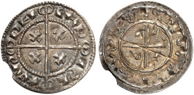 EUROPA. UNGARN. - Königreich. Ladislaus I., 1077-1095. 
Denar. Kreuz mit Halbmonden an den Kreuzarmen / Kreuz mit Keilen in den Feldern.
Huszár 26 k...