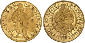 EUROPA. UNGARN. - Königreich. Karl VI., 1711-1740. 
Dukat 1712, Kremnitz.
Friedb. 171, Her. 139, Huszár 1585 Gold l. gewellt, ss