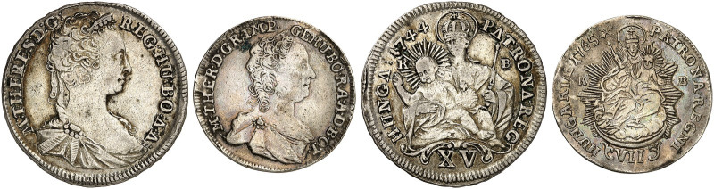 EUROPA. UNGARN. - Königreich. Maria Theresia, 1740-1780. 
Lot von 2 Stück: 15 K...