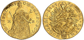 EUROPA. UNGARN. - Königreich. Maria Theresia, 1740-1780. 
Dukat 1747, Kremnitz.
Friedb. 180, Her. 240, Eypelt. 251, Huszár 1652 Gold l. gewellt, vz...