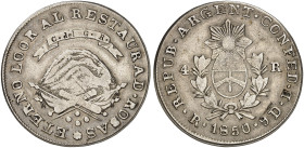 ÜBRIGES AUSLAND. ARGENTINIEN. - La Rioja. 
4 Reales 1850.
KM 20 f. ss