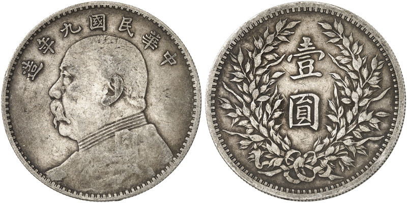 ÜBRIGES AUSLAND. CHINA. - Volksrepublik seit 1911. 
Dollar Jahr 9 = 1920.
Dav....