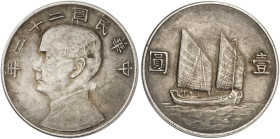 ÜBRIGES AUSLAND. CHINA. - Volksrepublik seit 1911. 
Dollar Jahr 22 = 1933.
Dav. 223, Yeo. 345 ss - vz