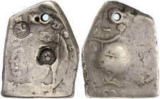 ÜBRIGES AUSLAND. GUATEMALA. - Republik seit 1839. 
Gegenstempel "Sonne über Bergen" auf 8 Reales.
g. e., gelocht, Gegenstempel ss