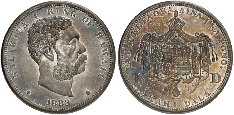 ÜBRIGES AUSLAND. HAWAI. Kalakaua I., 1874-1891. 
1 Dollar 1883, San Francisco....