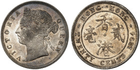 ÜBRIGES AUSLAND. HONG KONG. Victoria, 1837-1901. 
20 Cents 1894.
KM 7 schöne Patina, f. St / vz