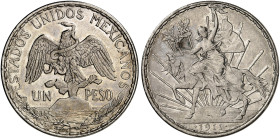ÜBRIGES AUSLAND. MEXIKO. - Republik. 
Peso 1911, Mexico City.
Ray. 68, KM 453 kl. Rdf., ss+
