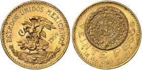 ÜBRIGES AUSLAND. MEXIKO. - Republik. 
20 Pesos 1959.
Friedb. 171, KM 478 Gold vz+