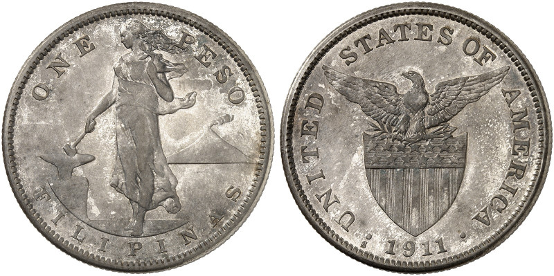 ÜBRIGES AUSLAND. PHILIPPINEN. 
1 Peso 1911 S.
Ray. 445, KM 172 vz - St