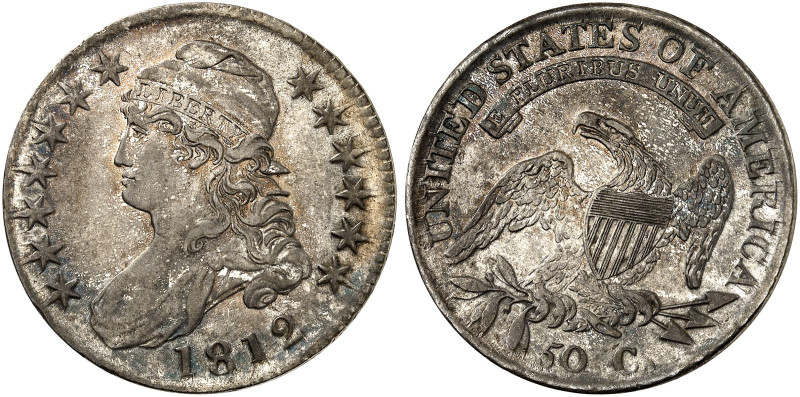 ÜBRIGES AUSLAND. USA. 
50 Cents 1812, Capped Bust Type.
KM 37, Cr. 32 schöne P...