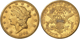 ÜBRIGES AUSLAND. USA. 
20 Dollars 1900 S, Coronet Head Type.
Friedb. 178, KM 74.3, Yeo. 25b Gold ss