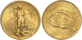 ÜBRIGES AUSLAND. USA. 
20 Dollars 1908, Saint-Gaudens Type, without motto.
Friedb. 183, KM 127, Yeo. 35a Gold vz