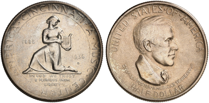 ÜBRIGES AUSLAND. USA. Gedenkmünzen. 
1/2 Dollar 1936 S, Cincinnati Music Center...